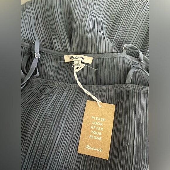 Madewell The Goldie Dress in Plissé NWT Size 00 - Picture 4 of 14